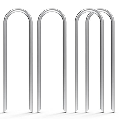 MySit 6 Inch 150 Pack U Shaped Galvanized Drip Irrigation Stakes 11 Gauge - size: 6 Inch