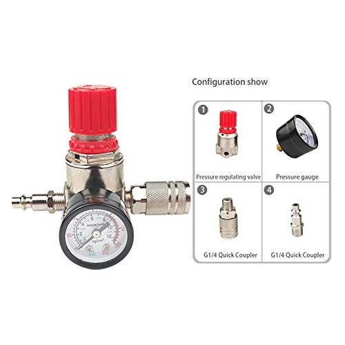 Air compressor pressure regulator 1/4" mini pressure gauge
