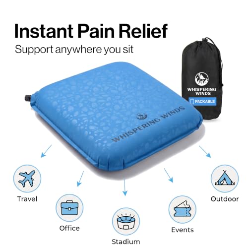 Whispering Winds Inflatable Seat Cushion - color: Blue - 1pack, size: Large
