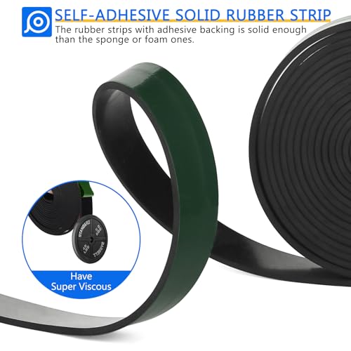 HooTown Adhesive Solid Rubber Strips, Self Neoprene Rubber Sheet Rolls Seal - size: 4”Wide x 120”Long, style: 1/8" Thick Adhesive