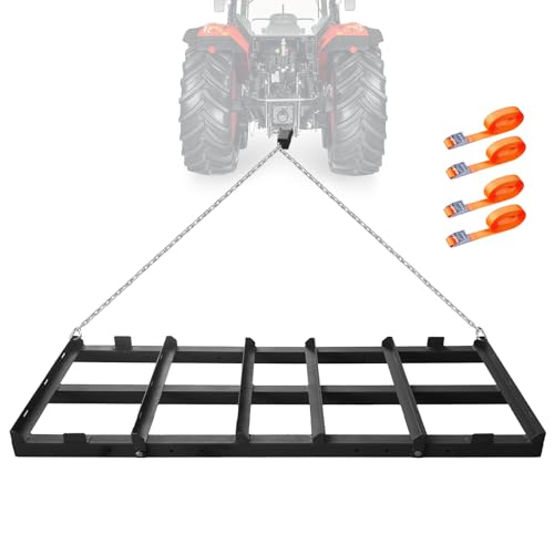 IDEALHOUSE 48 in Tow-Behind Driveway Drag Harrow, 4-Level Width, 8 ft Strap