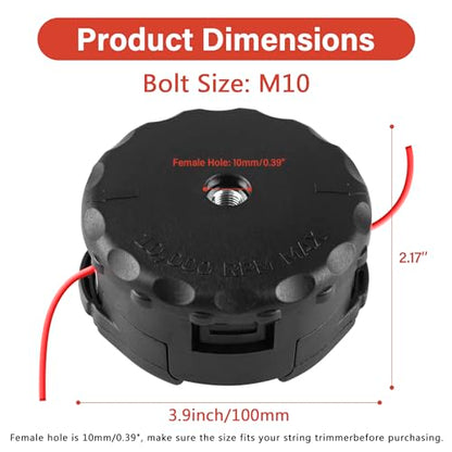 VIABRICO Trimmer Head Compatible for Echo Speed Feed 400 Bump SRM-225 SRM-210 SRM-230 Pas225 Pas210 Pas211 Weed Eater Head Replacement (2Pack) - size: 2 Pack