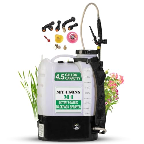 M4 Battery Powered Backpack Sprayer - 20-80 PSI Pump - 4.5 Gallon - size: M4 Basic