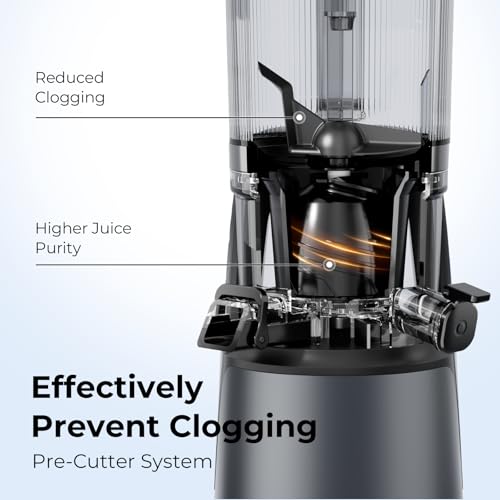 EanOruus Juicer Machines, 3-in-1 Cold Press Juicer, Premium Gray - color: Premium Gray