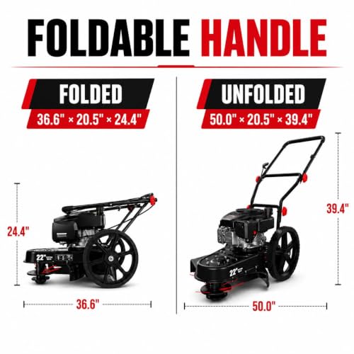AMERISUN 22" Gas Walk Behind String Trimmer with 1.9"-4.0" Cutting Height