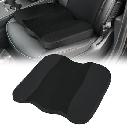 Nilight Car Seat Cushion 1PC Black Leather Mesh Memory Foam Universal - color: Black Leather