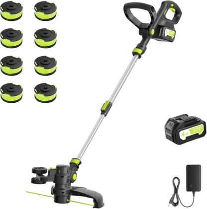 14-Inch Electric Weed Wacker with Dual Line Auto Feed, 4.0Ah Battery