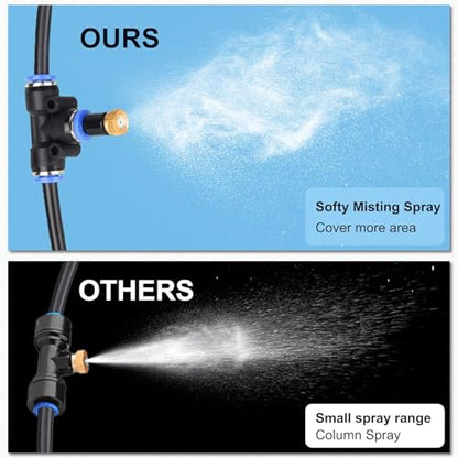 Fan Misting Kit for Outside Patio 35FT, Outdoor Fan Misters Cooling System - size: 33FT