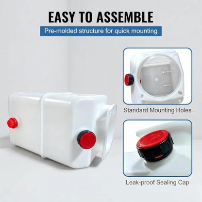 6 Quart Poly Power Unit Fluid Reservoir Tank - size: 6 Quart