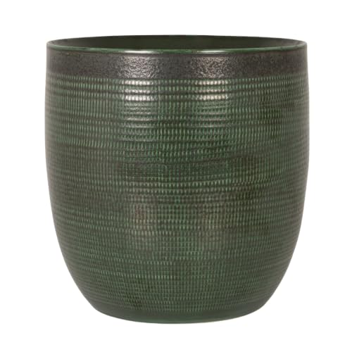 Creative Co-Op Textured Stoneware Planter, Green - color: Matte Green