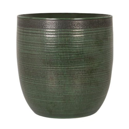 Creative Co-Op Textured Stoneware Planter, Green - color: Matte Green