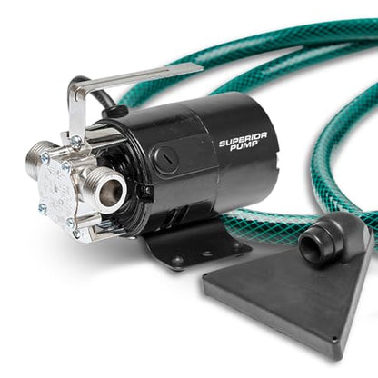 Superior Pump 90040 115 Volt Transfer Pump with 6-Foot Suction Hose, Black - size: 115-Volt