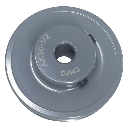 AK30-1/2 v Belt Pulley, 3.05 inch OD, 1/2 Inch Bore, Cast Iron Material, AK Single Groove v Belt Pulleys for "4L" or "A" or "3L" Belts - size: 3.05 inch OD, 1/2 Inch Bore, style: 1 Groove
