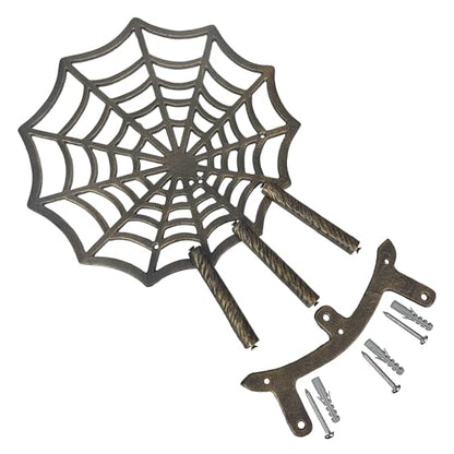 Zeckos Garden Hose Holder Spider Web 14 Inch Cast Iron Bronze - color: Spider Web - Bronze