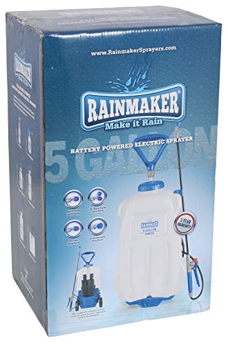 Rainmaker Multi-Purpose Battery Powered Electric Sprayer - For Home and Garden Applications, 5 Gallon,Translucent/Blue