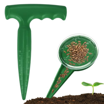 Seed Planter Tool, Seed Dibber, Seed Dispenser, Green, 2 Pcs - color: Green, 2 Pcs