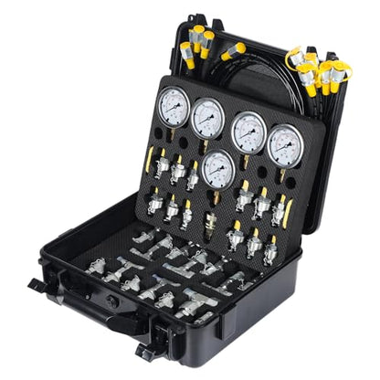 Hydraulic Pressure Test Kit 5 Gauges 10000 PSI 13 Couplings 5 Hose