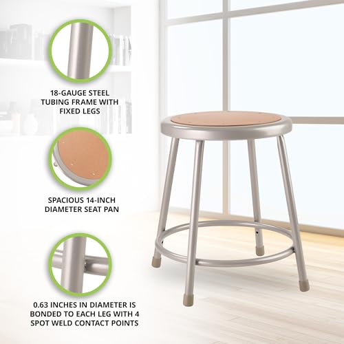 NPS 18" High Heavy Duty Steel Stool, Grey - color: Grey, size: 18"