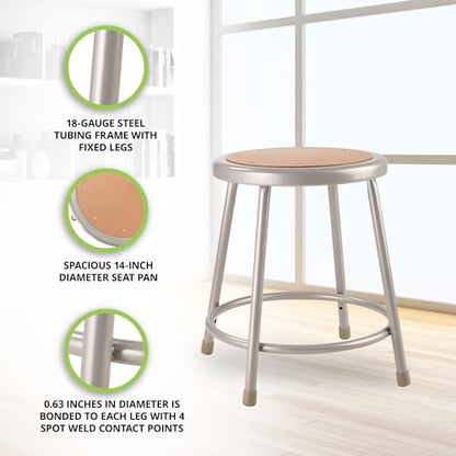 NPS 18" High Heavy Duty Steel Stool, Grey - color: Grey, size: 18"