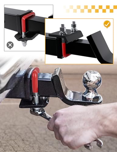 RETRUE Anti Rattle Hitch Tightener 1.25"-2", Rubber Coated Hitch Stabilizer - style: Red