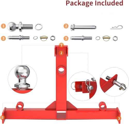 3-Point Quick Hitch – Cat 1, 2" Receiver, 3000 Lb