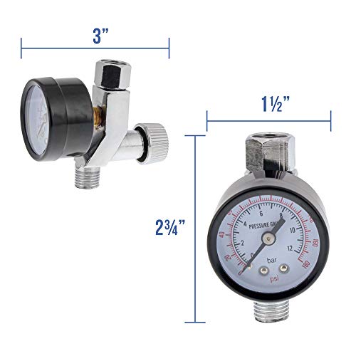 TCP Global Air Adjusting Valve Regulator (1/4" NPT) with Gauge