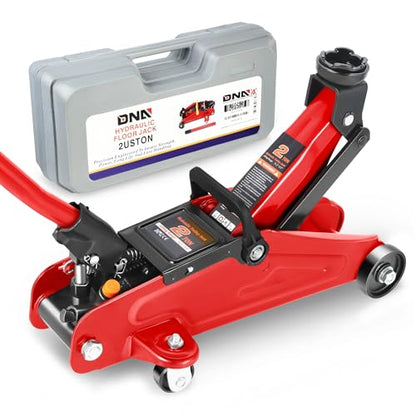 DNA MOTORING 2 Ton Low Profile Hydraulic Floor Jack, Red, 4000 lbs Capacity - color: Red, style: 2 ton