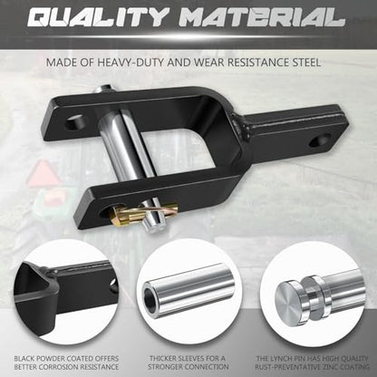 Camoo Versatile Quick Hitch Adapter Fit for Category 1, 3-Point Quick Hitch - size: Adapter + Sleeve