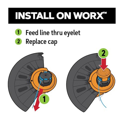 Oregon 4-Pack Worx WA0004 Replacement Spool & Trimmer Line - size: For: Worx WA004