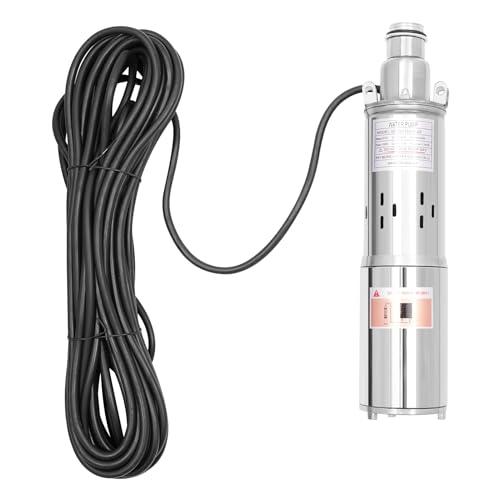 Electric Deep Well Solar Submersible Water Pump DC 12V 180W Farm Ranch Submersible Deep Bore Well Water Pump Pure Copper Motor 5.3 GPM Large Flow 82ft High Lift - color: 12v 180w