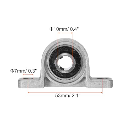 uxcell 6Pcs KP000 Pillow Block Bearing 10mm Bore Zinc Alloy, Self-Alignment - size: 10mm