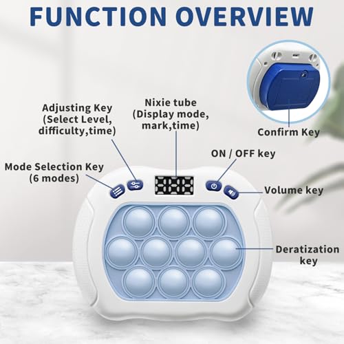 Intoypad Quick Push Pop Game Light Up Fidget Toy for Kids Lightblue - style: Lightblue