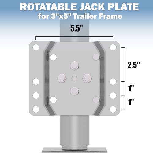 2000 lbs Upgraded Boat Trailer Jack,10" Lift, Bolt On Trailer Jack - color: Silver