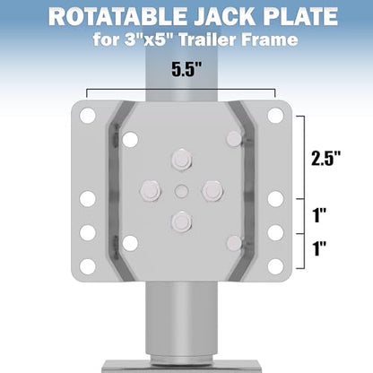 2000 lbs Upgraded Boat Trailer Jack,10" Lift, Bolt On Trailer Jack - color: Silver