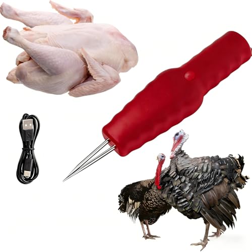 Chicken Plucker Machine - High-Efficiency Poultry Defeatherer for Chickens, Ducks, Geese & Turkeys, Fast Electric Feather Remover Saves Time & Labor, Durable Red Design for Home & Farm Use