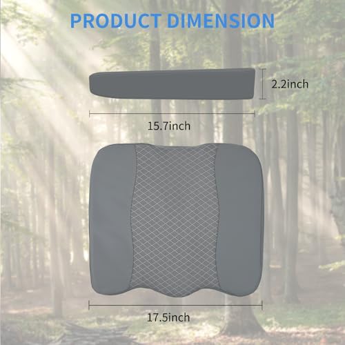 Nilight Car Seat Cushion 1PC Gray Leather Mesh Memory Foam Universal - color: Grey Leather