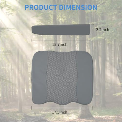 Nilight Car Seat Cushion 1PC Gray Leather Mesh Memory Foam Universal - color: Grey Leather