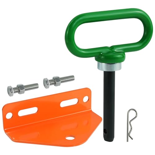 Heavy Duty Zero Turn Mower Trailer Hitch with Bolts 1/8"(3mm) and Strong Magnet Trailer Gate Pin 1/2'' Hole Hitch Mount Orange (Pack of 1) - color: Green-Orange