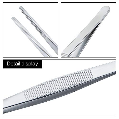 6.5 Inch Kitchen Tweezers Fine Tweezer Tongs, MSY BIGSUNNY Stainless Steel Food Tweezers Multi-function Cooking Tongs Kitchen Serving Tong - size: 6.5" Tweezers