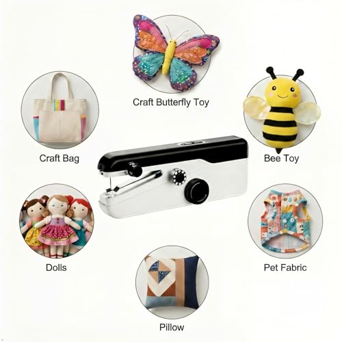 Handheld Sewing Machine, Heavy Duty Mini Sewing Machine 2-Speed 2 Power Modes Quick Sewing Kit Hand Sewing Machines Stitching for Beginners Adult, Portable Sewing Machine Suitable for DIY/Home/Travel