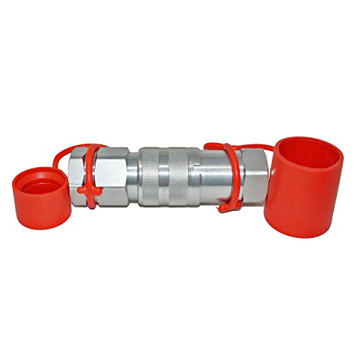 1/2" Skid Steer Flat Face Hydraulic Quick Connect Couplers/Couplings Set w/Dust Caps, 4 Sets - size: 4 Set