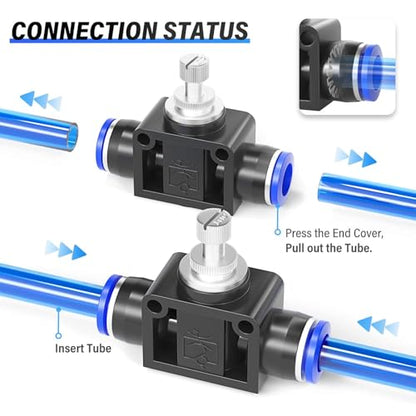 TAILONZ 8mm SCF-8 Flow Control Valve 5pcs - size: 8mm/Blue/5PCS