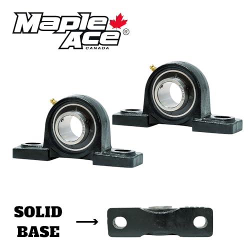 MAPLE ACE UCP212-36 Pillow Block Bearing 2-1/4" Bore, 2-Bolt, Self-Aligning, Solid Base, Heavy Duty (Qty 2)