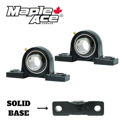 MAPLE ACE UCP212-36 Pillow Block Bearing 2-1/4" Bore, 2-Bolt, Self-Aligning, Solid Base, Heavy Duty (Qty 2)