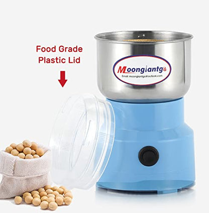 Moongiantgo Mini Coffee Grinder Electric 200W 10s Fast Grinding - color: Blue