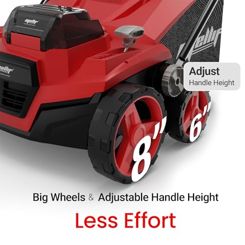 Cordless Dethatcher and Scarifier Compatible with Milwaukee 18V Battery - color: Red