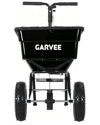 Heavy Duty 80L Tow & Pull Behind Broadcast Spreader, 9.8FT Spreading Width - color: Black 80L