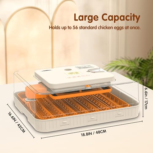 Egg Incubator 56 Eggs Incubators for Hatching Eggs with Auto Egg Turner for Chicken Duck Goose Eggs - size: 56 chicken eggs