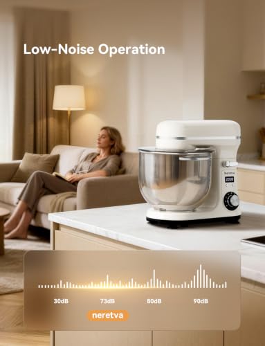Neretva Super Stable Stand Mixer with Low Noise Operation, 6.34 QT Capacity