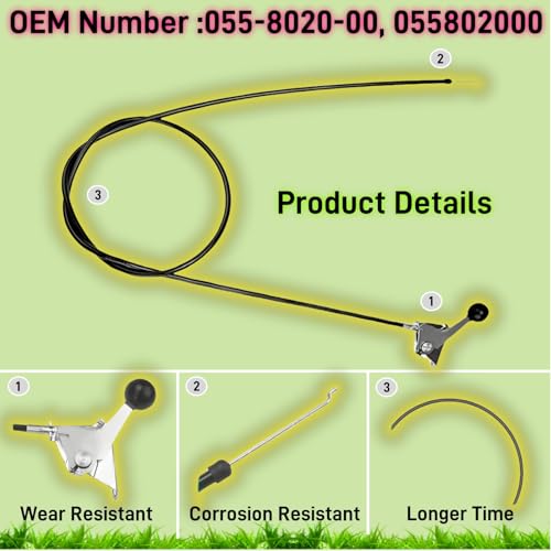 055-8020-00 055802000 Throttle Control Cable Compatible with Bad Boy Mowers - size: 055-8020-00